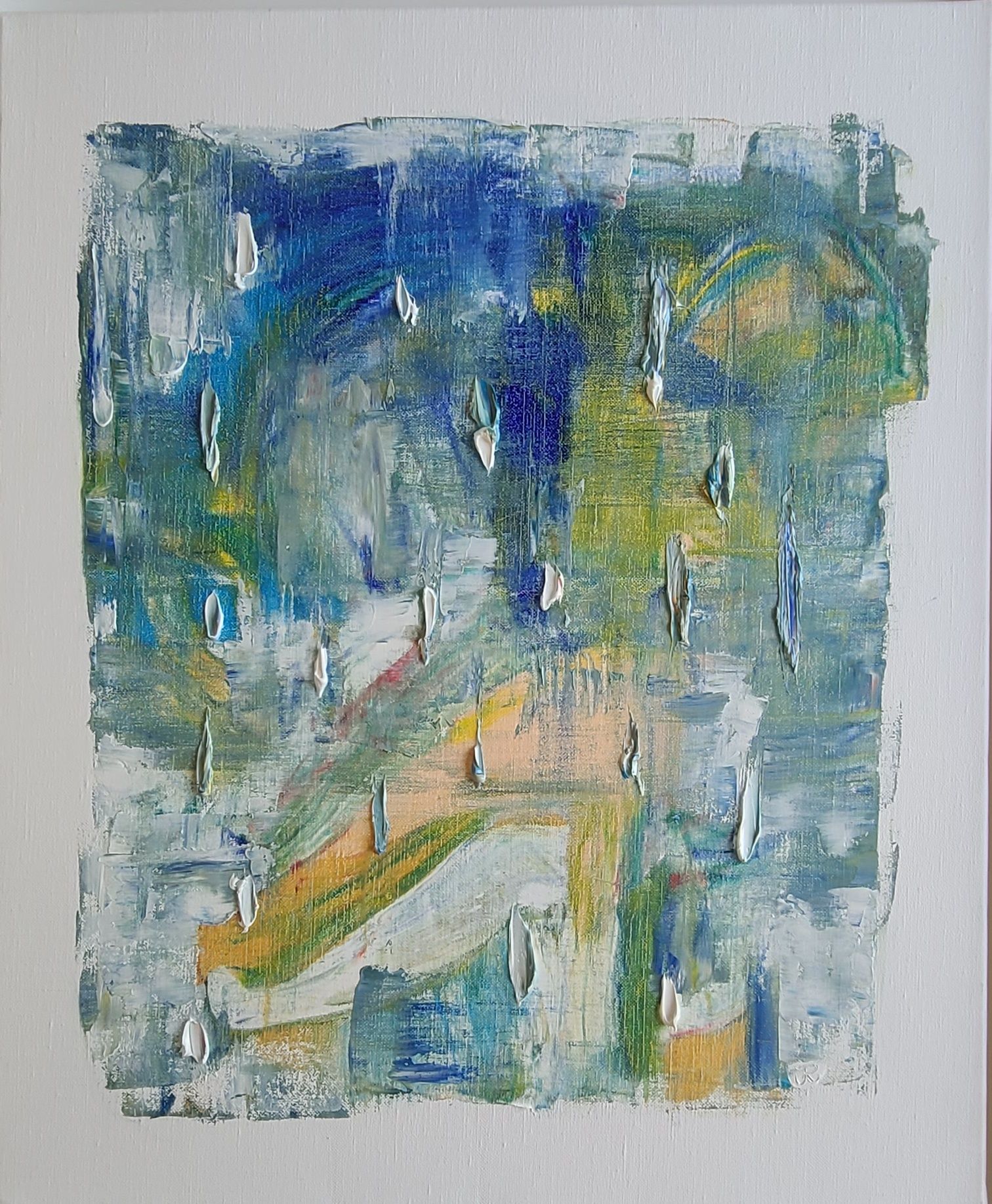 "Pluie" (huile sur toile, 60cm x 50 cm)