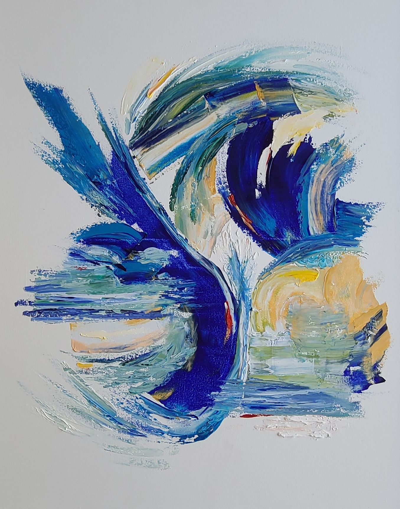 Bleus (huile sur toile, 60cm x 50 cm)